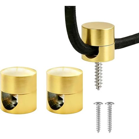 Lot de 10 supports de câbles dorés en métal 2 en 1 Organisateur de câbles robuste en aluminium pour chargeurs à la maison, au bureau, en voiture (1/5)