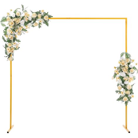 WANLECY Support pour arche décorative de mariage de 2 × 2 m, avec socle en T, Convient aux arches décoratives pour mariages et fêtes. (1/5)