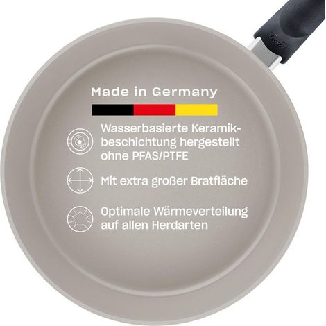 Fissler 159-220-20-100-0 Ceratal Comfort Padella Antiaderente 20 cm Rivestimento Ceramico Senza PFAS Compatibile Induzione colore Grigio