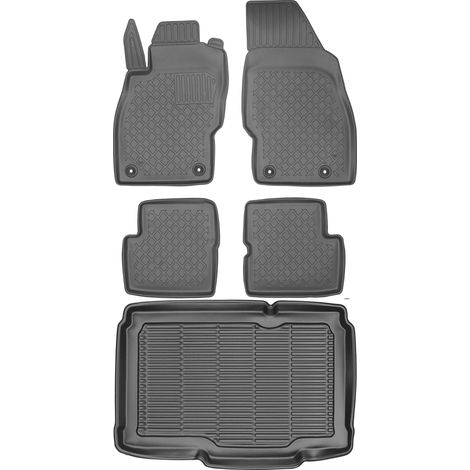 Set di tappetini per auto e tappetino per bagagliaio per Opel Corsa D Hatchback dal 2006 al 2015