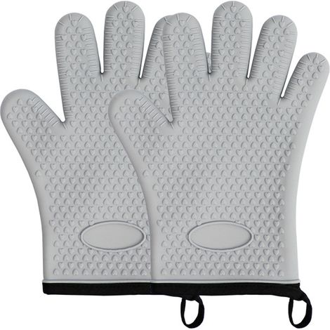 Gant De Four En Silicone - Résistant À La Chaleur Jusqu'à 260 °C - Pour Barbecue Four Micro-ondes Cuisinière - Taille Unique - Lot De 2 (1/5)