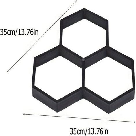 Lot De 2 Moules À Pavés En Béton 35x35x4 cm, Gabarit Réutilisable Pour Dalles, Allée Jardin, Motif Hexagonal (1/4)