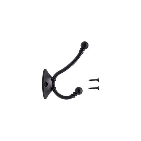Lot de 8 grands crochets muraux vintage, crochets métalliques pour chapeaux, crochets rétro pour armoire, salle de bain, cuisine, noirs (96 mm, 60 mm, 34 mm) (1/5)