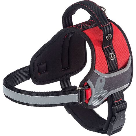 Ferplast HERCULES M Harnais technique pour chiens avec poignée et bords réfléchissants. Différentes couleurs et tailles.. Variante - Misure: A: 43-56 cm B: 59-70 cm 25 mm - Rouge