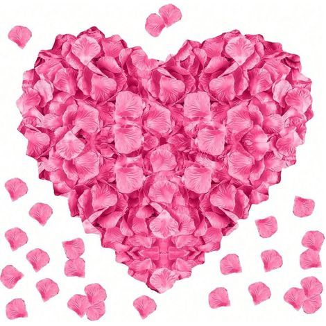 1000 dekorative künstliche Seidenrosenblätter, rosa, für Hochzeitsfeiern, Halloween, als Geschenkverpackung, romantische Botschaft, Heimdekoration (1/5)