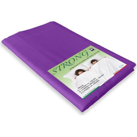 LENZUOLO di sopra CORDONETTO STRONG viola made in Italy 1 piazza e mezza