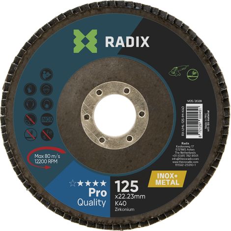 Disque à lamelles polissage inox & métal - Radix - 125 x 22.23 mm - K40 (1/3)