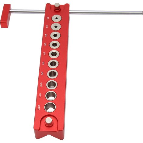 Gabari de perçage 10-en-1 en alliage d'aluminium, guide de foret à 45° et 90° pour menuiserie, poinçon de positionnement pour chevilles en bois (1/5)