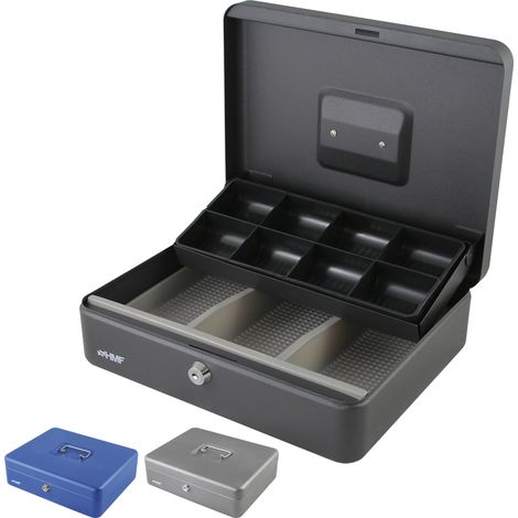HMF 108-02 Geldkassette Euro-Münzzählbrett, 30 x 24 x 9 cm, schwarz (1/4)
