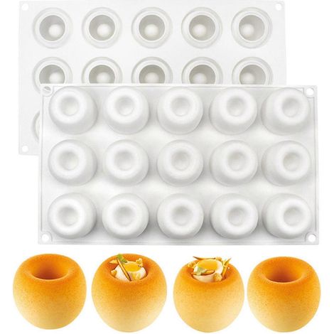 Moule à Glaçage en Silicone 15 Cavités pour Mousse au Chocolat, Glace et Pâtisserie (1/4)
