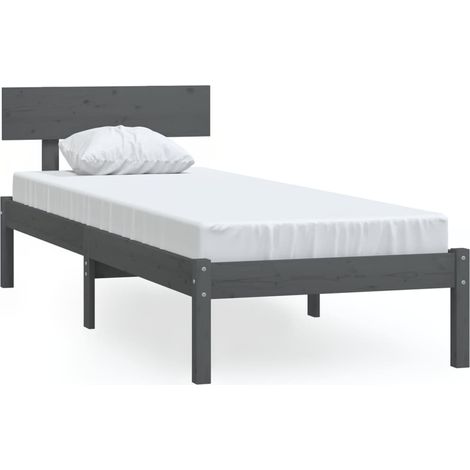 Maison Exclusive - Massivholzbett Grau Kiefer 100x200 cm