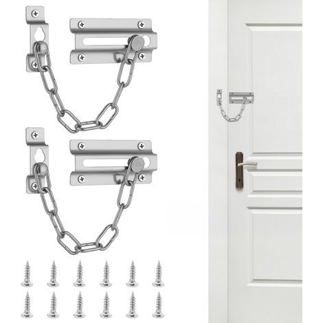 Flintronic Lot de 2 Crochets de Porte de Grange, Crochet et Loquet à œillet, Verrou de grange coulissante, Crochet Cabine en Acier Inoxydable, Verrou de Porte Interieure Avec Vis de Montage (1/5)