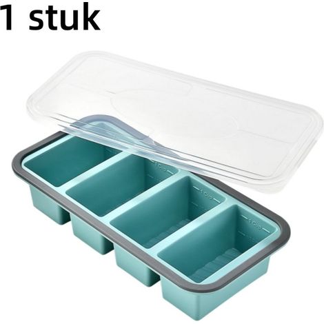 heat-resistant, 4-compartment silicone cake mold, 29.7 x 14.4 x 6 cm, blue (1/5)