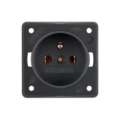 Integro Flow Einzelsteckdose mit/ohne 16A 250V anthrazit 961852505
