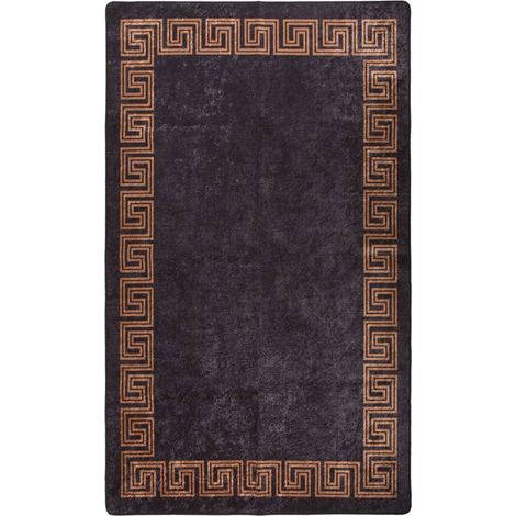 Tapis lavable antidérapant, Tapis de salon, Tapis Intérieur & Extérieur 120x180 cm Noir et doré MKS14773 (1/5)