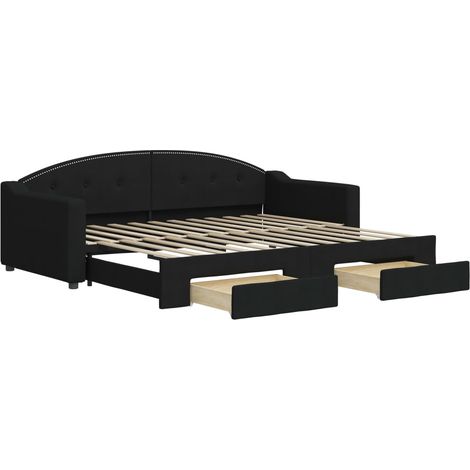 Maison Exclusive - Tagesbett Ausziehbar mit Schubladen Schwarz 90
