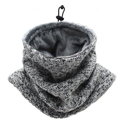 Tour de cou unisexe, bonnet d'hiver, tour de cou pour homme, coupe-vent, élastique, épais, doux, doublé polaire, respirant, idéal pour la moto, le vélo, le ski, la randonnée et la course à pied, taill (1/5)