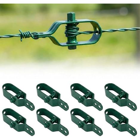 Wire Mesh and Tension Wire Metal Fence Tensioners 10 x 2.5 cm for Garden, Clothes Line Support, Steel Cable on Wood or Iron Poles (1/5)