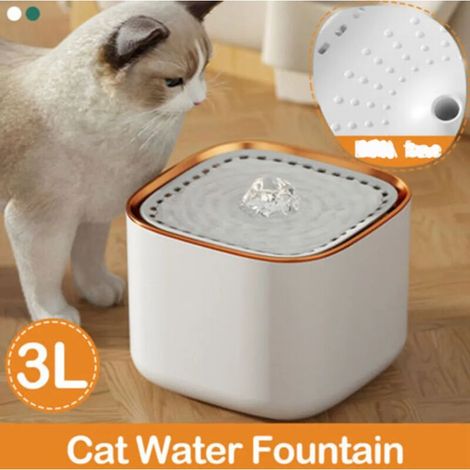 3L Katzentrinkbrunnen, Automatischer Katzen- und Hundetrinkbrunnen, Ultra-Leiser Wasserbrunnen (Weiß) FLITI