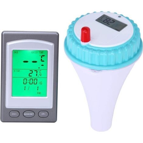 – Kabelloses, schwimmendes Poolthermometer – Wasserdicht mit digitaler Fernbedienung – Genaue Wassertemperaturmessung (1/3)