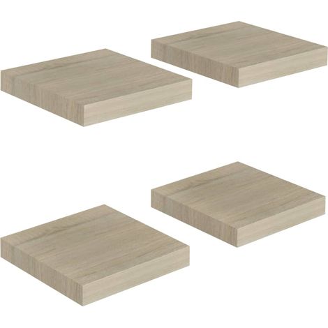 vidaXL Scaffali a Parete 4 pz Rovere 23x23,5x3,8 cm in MDF