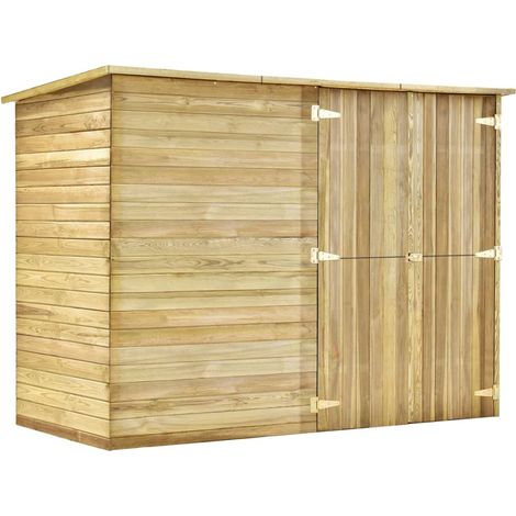 Deposito biciclette da giardino 232 x 110 x 170 cm Legno di pino impregnato marrone 020022433