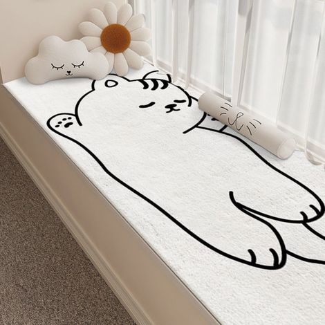 LAN Chat blanc 4020CM Faux cachemire Couverture rafraîchissante en fausse cachemire avec un adorable motif de chat, idéale pour la maison, la chambre, la table de chevet, absorbante, antidérapante, ta (1/4)