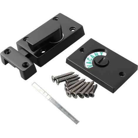 Verrou à clignotant noir Serrure de porte pour salle de bains et toilettes couvercle en alliage de zinc lumières d'occupation LED (1/4)