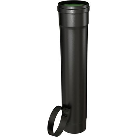 TEN – Tuyau coulissant noir mat 80mm – Acier émaillé – Résistant aux acides et hautes températures – Raccordement appareils à granulés