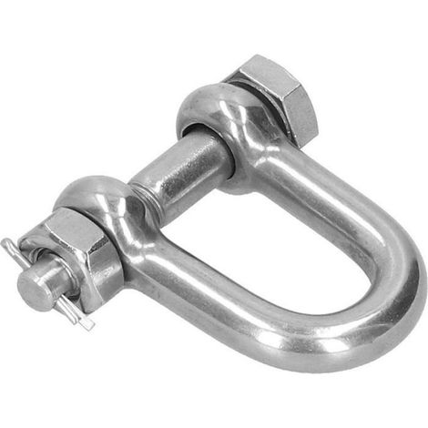 Manille D - Acier Inoxydable 304 - Charge Maximale 500 kg - Pour Remorquage Industriel et Treuil - M10 - Lot de 2 (1/5)