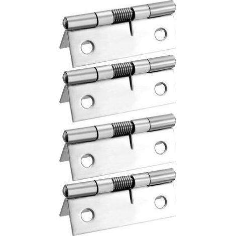 Fermeture automatique Charnière à ressort en acier inoxydable brossé DIY matériel pour porte Cabinet Petite boîte 2" 0.77" (LW) Silver, 4pcs (1/5)