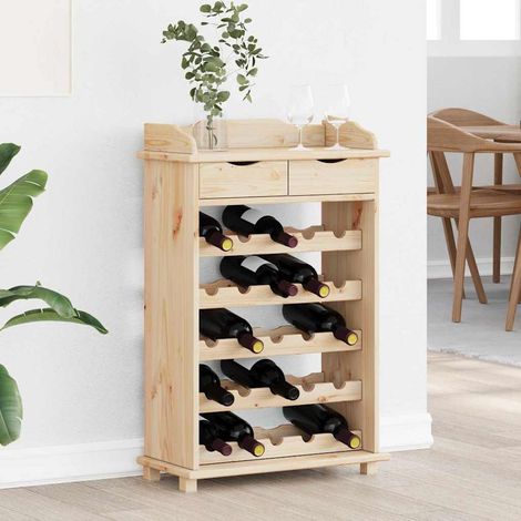 Wine Rack Brown 90 x 60 x 30 cm Solid pine wood vidaXL (1/5)