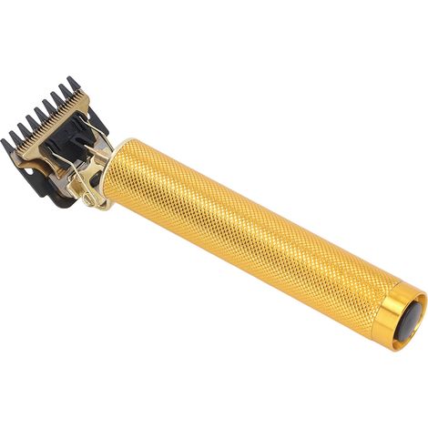 Tondeuse à cheveux professionnelle sans fil avec lame en T en alliage d'aluminium, rechargeable, finition dorée. (1/5)