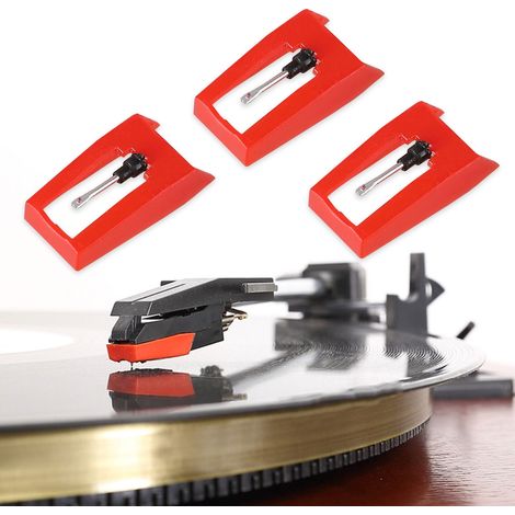 Aiguille Vinyle - Pointe Diamant - Compatible Avec Platines DJ Et Tourne-disques 33 1/3 45 78 Tpm - Lot De 3 (1/5)