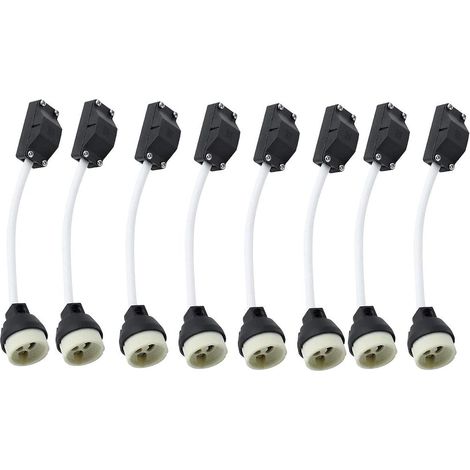 8 Pièces Douille GU10,Céramique,Connecteur Câble 2A 250V,Isolation Téflon,Lampe LED Halogène,Spot Encastrable