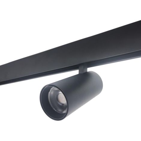 Spot LED sur Rail Magnétique 48V 7W Orientable NOIR - Blanc Chaud 2300K - 3500K - SILAMP