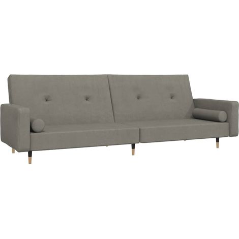 Canapé-lit，Canapé convertible à 2 places avec deux oreillers Gris clair Velours CFW26476 (1/5)