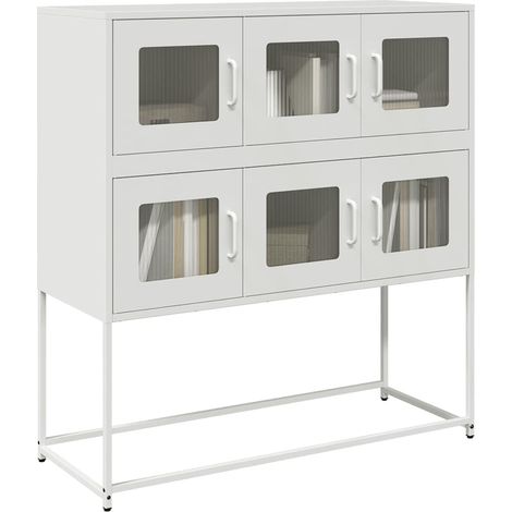 Sideboard Weiß 100,5x39x107 cm Kaltgewalzter Stahl