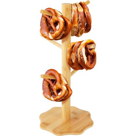 Support pour bretzel Étagère à saucisses en bois – Présentoir décoratif pour bâtons de pain en forme d'arbre pour hôtels, beignets, tasses (1/5)