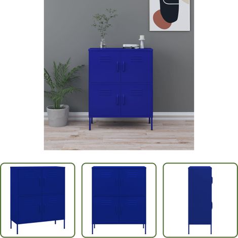 vidaXL Ordnung - Lagerschrank Marineblau 80x35x101,5 cm Stahl (1/5)