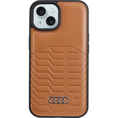 Hülle für iPhone 15 Audi Kunstleder MagSafe braun (1/5)