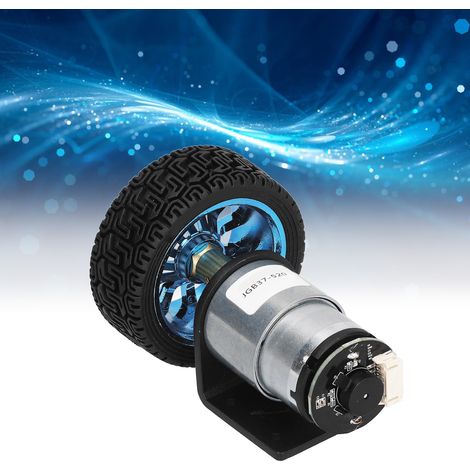 Moteur encodeur JGB37-520 pour voiture intelligente, petit moteur 12 V CC, kit de moteur pour voiture, moteur tachymètre 178 tr/min (1/5)