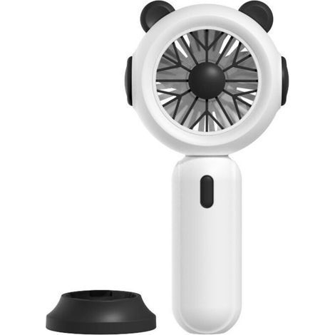 Ventilateur portable rechargeable par USB - Petit ventilateur alimenté par piles AA avec 3 vitesses, idéal pour les voyages et le bureau. (1/4)