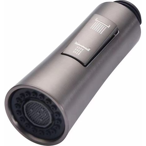 Verlängerbarer Küchenwasserhahn-Luftmischer, ausziehbarer Anti-Spritz-Duschkopf, Auslauf-Ersatz, wassersparendes Zubehör aus gebürstetem Metall in Grau (Trichtermodell) - 1 Stück-lsw