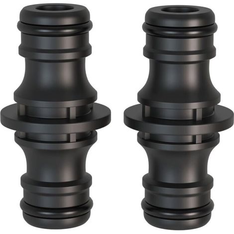 Conector de 2 piezas con tapa doble de 1/2 pulgada. Conector para una conexión segura de manguera conecta dos mangueras para una extensión. (1/4)