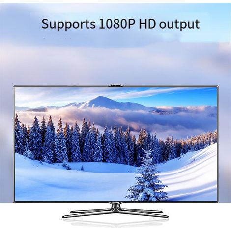 1080p - Compatible avec le boîtier convertisseur vidéo composite AV - Compatible avec l'adaptateur de mise à l'échelle vidéo AV CVSB L/R (blanc) (1/5)
