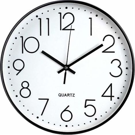 Modern, silent, non-ticking wall clock with a large black dial. (Home Furniture, Furniture Decoration) (1/5)