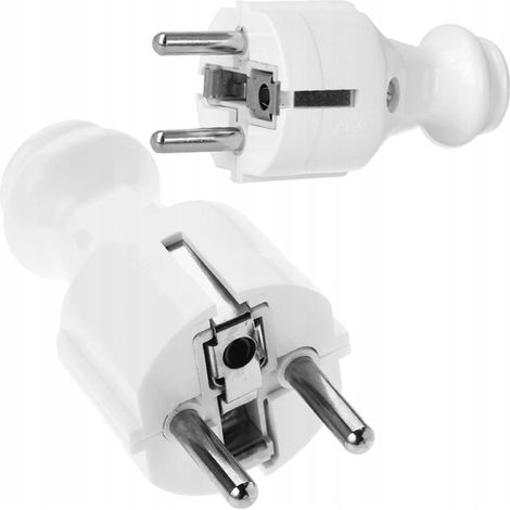 SPINA dritta 16A z/u UNI-SCHUKO 230V staccabile bianca WT-30 ELGOTECH (1/4)