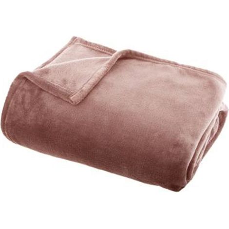 Plaid Doux Uni "Flanel" 125x150cm Rose (1/3)