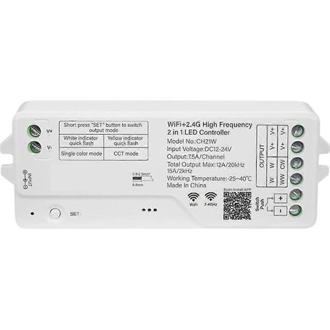 Contrôleur PWM haute fréquence Wi-Fi Alexa Tuya Google Assistant Contrôleur de bande LED monochrome 2 en 1 (1/5)